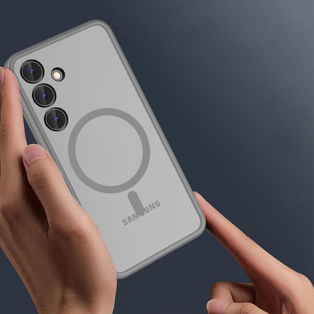 Σκληρή Ημιδιάφανη Θήκη MagSafe - Samsung Galaxy S24 - Tech-Protect MagMat - Matte Titanium (5906302307654)