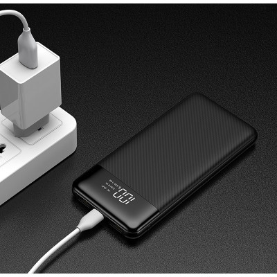 Veger PowerBank L11 με Ψηφιακή Οθόνη LED - Φορητή Μπαταρία Φόρτισης με 2 x USB-Α - 10.000mAh - Black (W1087)