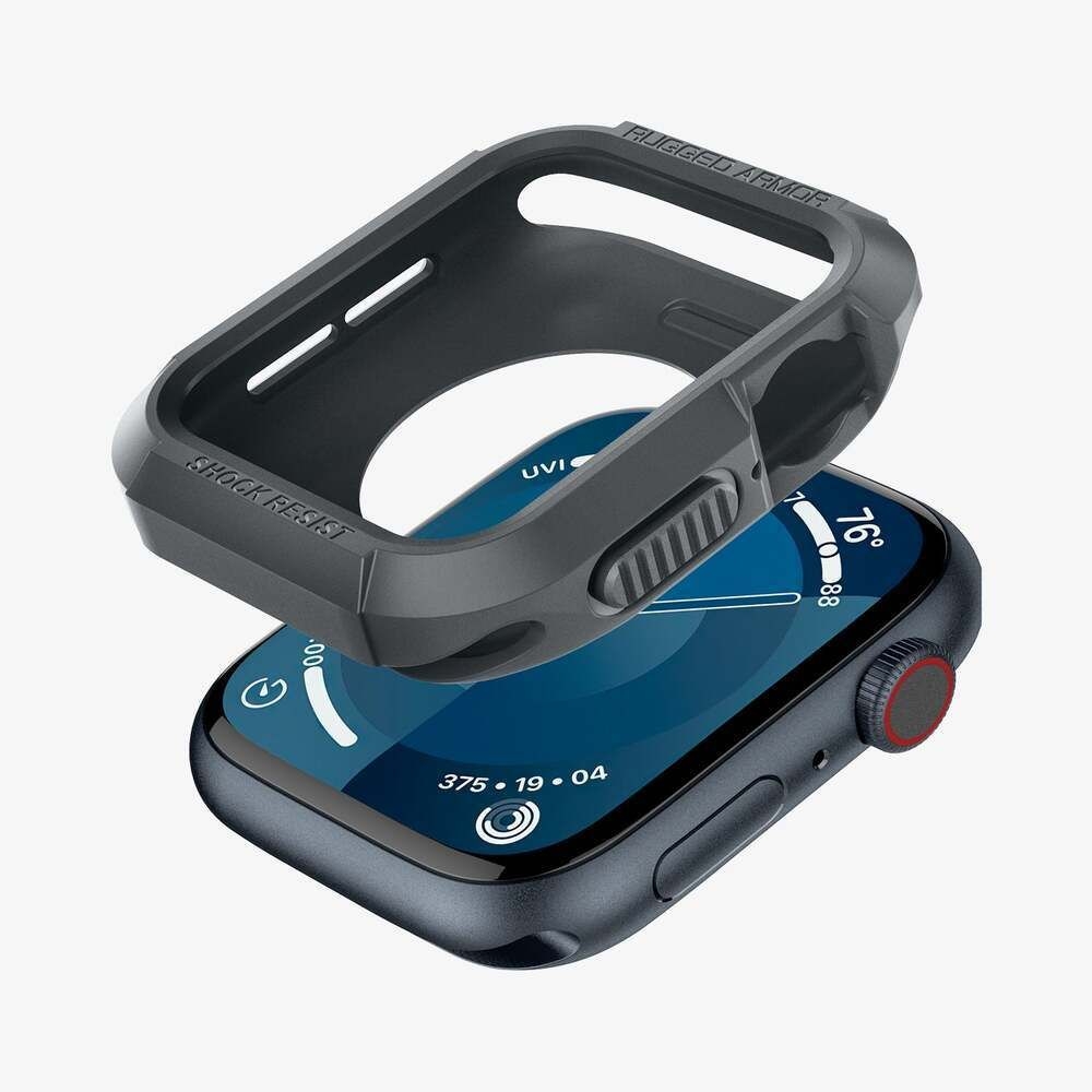 Spigen Rugged Armor - Θήκη Σιλικόνης Apple Watch SE/9/8/7/6/5/4 (45/44mm) - Dark Gray (ACS07380)