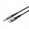 Recci RDS-A27 Audio Cable - Καλώδιο Ήχου Type-C (Male) σε AUX Mini Jack 3.5mm (Male) - 120cm - Black (6955482523346)