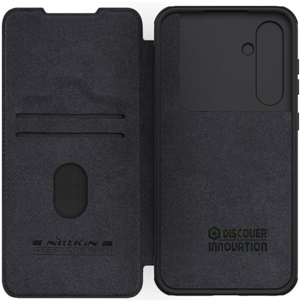 Nillkin Qin Pro Leather Case - Flip Θήκη Πορτοφόλι με Κάλυμμα για την Κάμερα - Samsung Galaxy S23 FE - Black (6902048268029)