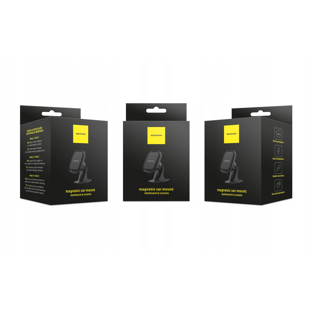 Spacecase SC09 Dashboard Magnetic Car Holder - Universal Αυτοκόλλητη Μαγνητική Βάση Κινητών για Ταμπλό Αυτοκινήτου - Black (5905719039028)