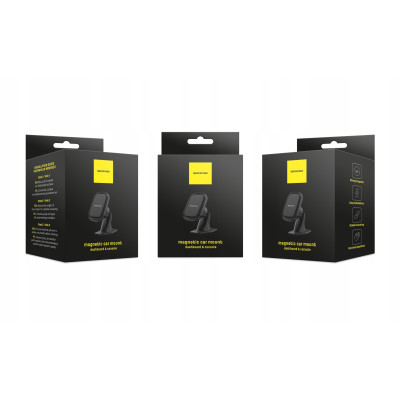 Spacecase SC09 Dashboard Magnetic Car Holder - Universal Αυτοκόλλητη Μαγνητική Βάση Κινητών για Ταμπλό Αυτοκινήτου - Black (5905719039028)