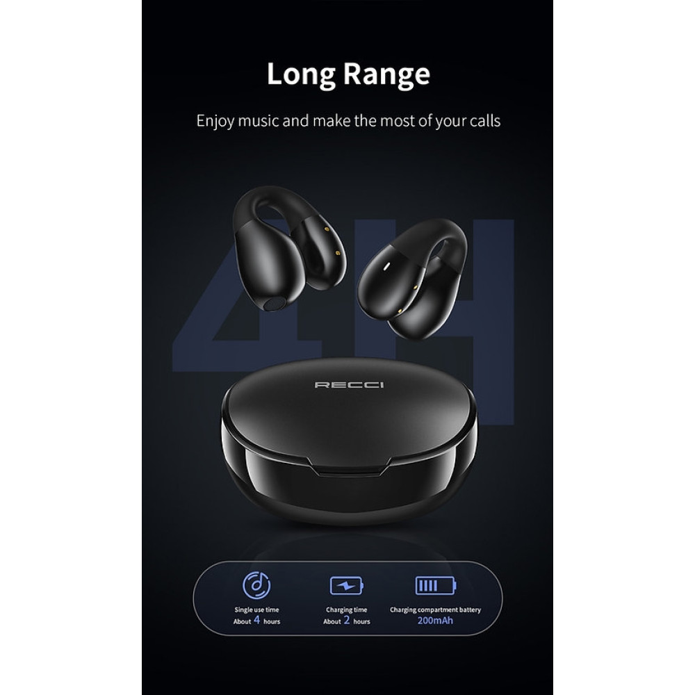 Recci REP-W66 Dynamic Wireless Earbuds - Ασύρματα Ακουστικά Bluetooth με Θήκη Φόρτισης - Black (6955482521441)