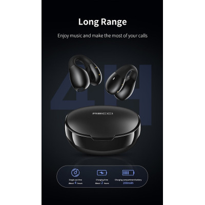 Recci REP-W66 Dynamic Wireless Earbuds - Ασύρματα Ακουστικά Bluetooth με Θήκη Φόρτισης - Black (6955482521441)