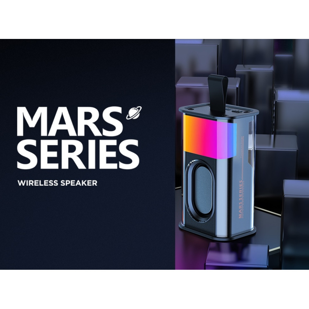 Recci RSK-W30 Mars Series - Ασύρματο Φορητό Ηχείο Bluetooth με RGB Φωτισμό - Black (6955482520260)