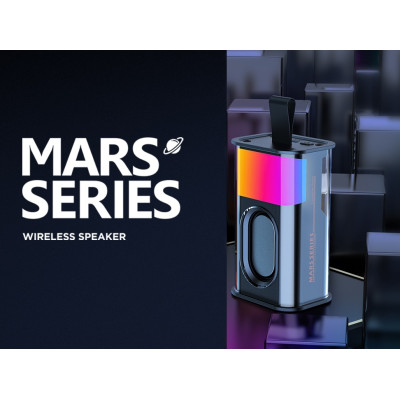 Recci RSK-W30 Mars Series - Ασύρματο Φορητό Ηχείο Bluetooth με RGB Φωτισμό - Black (6955482520260)