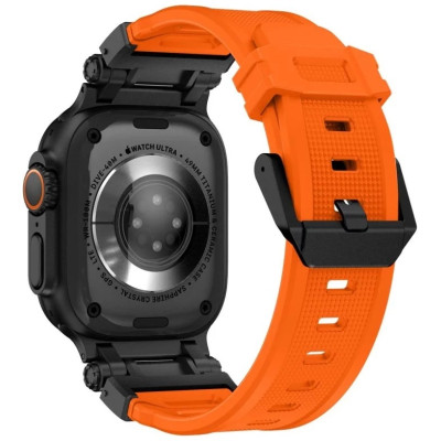 Tech-Protect Delta Pro - Premium Λουράκι Σιλικόνης Apple Watch Ultra/SE/11/10/9/8/7/6/5/4 (49/46/45/44mm) - Orange / Black (5906302307838)