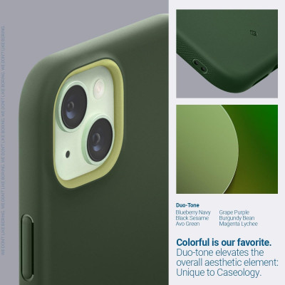 Caseology Nano Pop Mag - Ανθεκτική MagSafe Θήκη Σιλικόνης - Apple iPhone 15 - Avo Green (ACS06823)