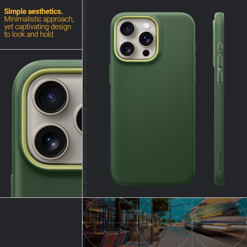 Θήκη Apple iPhone 15 Pro Max - Caseology Nano Pop Mag Ανθεκτική MagSafe Σιλικόνης - Avo Green (ACS06619)