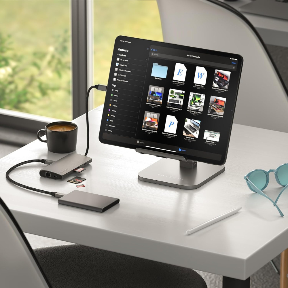 Satechi USB-C Multiport Adapter 8K With Ethernet V3 - Αντάπτορας με 4 x Type-C 3.2 / 1 x Type-C PD 85W / 1 x HDMI 8K 30Hz / 1 x Ethernet / 1 x SD 4.0 - Space Gray (ST-P8KEM)