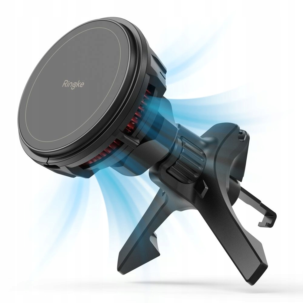 Ringke Peltier Magnetic Car Charger Mount - Μαγνητική Βάση Ασύρματης Φόρτισης MagSafe για Αεραγωγούς Αυτοκινήτου - 15W - Black (8809919305044)