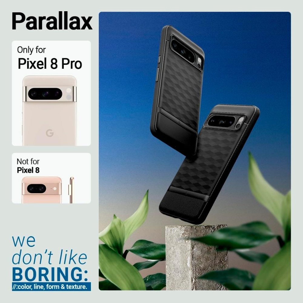 Caseology Parallax - Ανθεκτική Θήκη Σιλικόνης - Google Pixel 8 Pro - Matte Black (ACS06335)