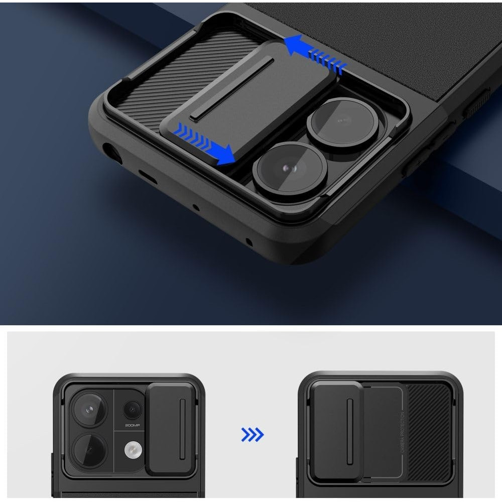 Ανθεκτική Θήκη Σιλικόνης με Κάλυμμα για την Κάμερα - Xiaomi Redmi Note 13 Pro 5G / Poco X6 - Tech-Protect Velar Cam Plus - Black (5906302307647)