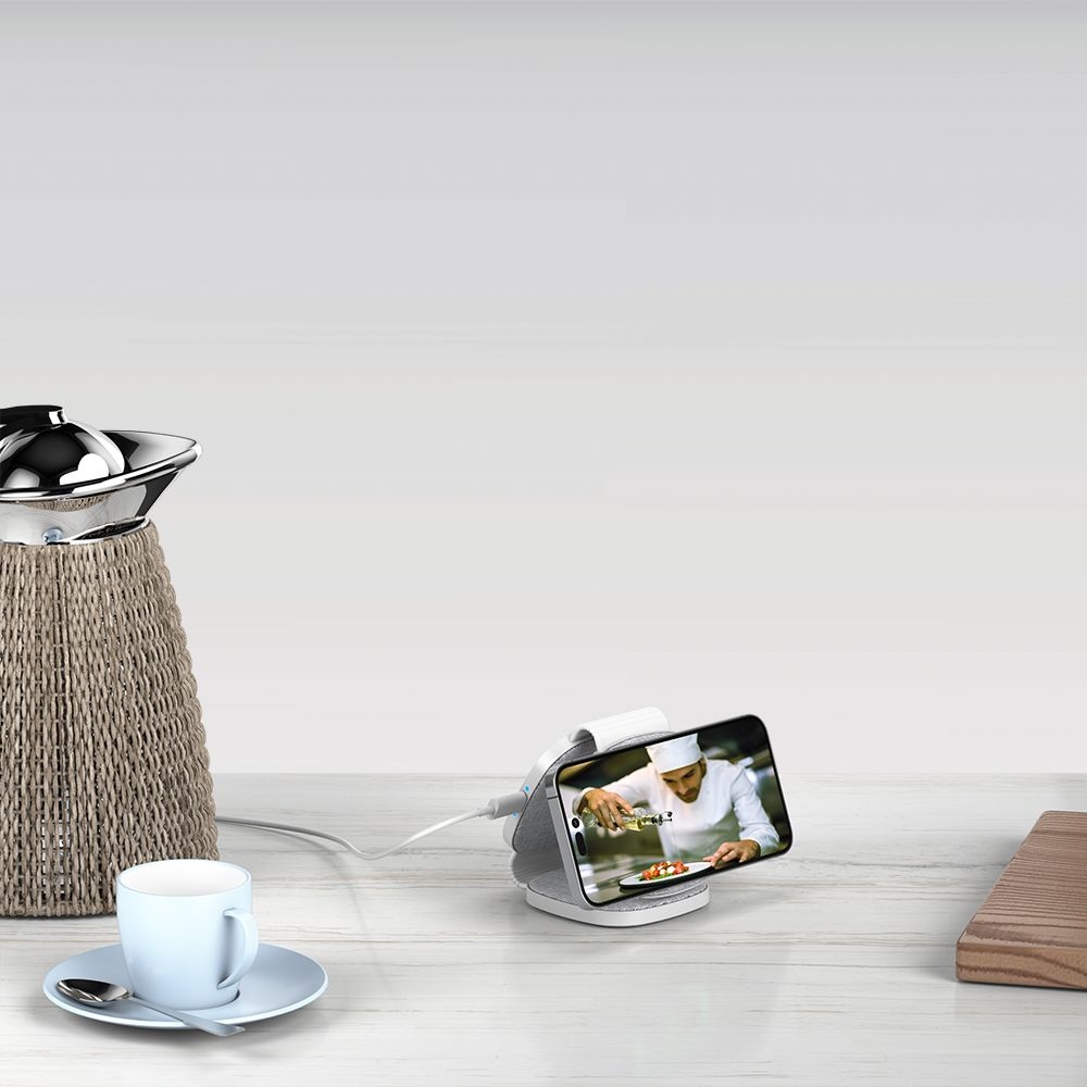 Tech-Protect A32 3 in 1 Wireless Charger - Αναδιπλούμενος Μαγνητικός Ασύρματος Φορτιστής MagSafe για iPhone 16 / 15 / 14 / 13 / 12 / Airpods / Apple Watch - 15W - Grey (5906302308255)