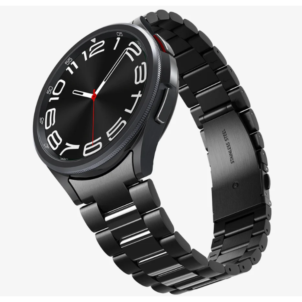 Spigen Modern Fit 316L - Λουράκι από Premium Ανοξείδωτο Ατσάλι - Samsung Galaxy Watch 6 Classic 47mm - Black (AMP06490)
