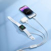 Joyroom S-IW007 3in1 Magnetic Charging Cable - Μαγνητικός Ασύρματος Φορτιστής USB-A σε Apple Watch 3.5W / 2 x Lightning 2A - 120cm - White (6956116771294)