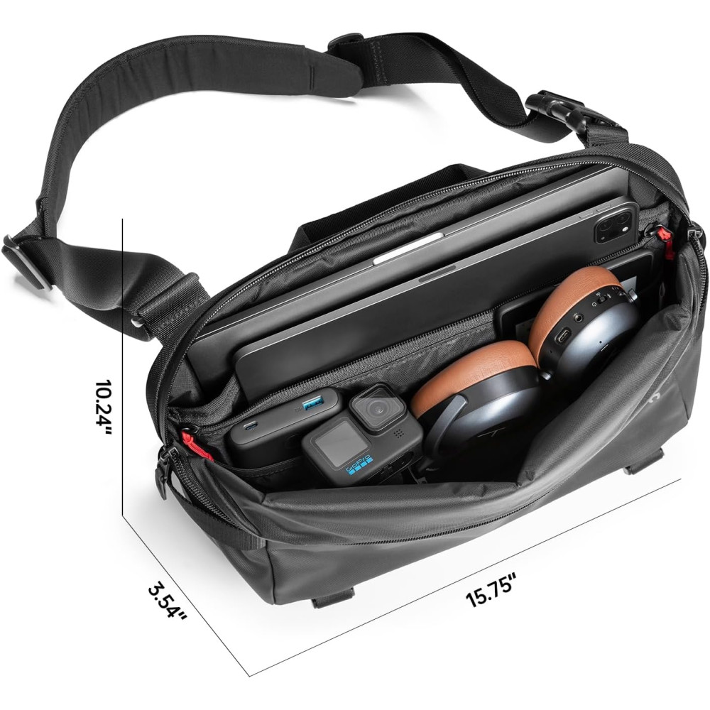 Tomtoc Explorer-T21 Sling Bag L - Τσάντα Ώμου / Χειρός για Μεταφορά Laptop έως 14" & Tablet έως 12.9" - 10L - Black (T21L1D1)