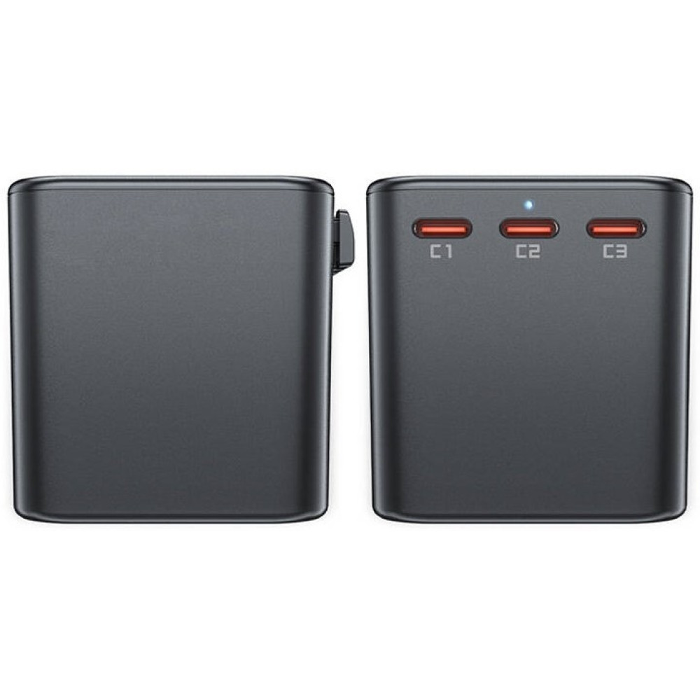 Acefast Z1 Travel Plug Charging GaN 2300W Adapter - Ταχυφορτιστής Ταξιδιού με Βύσμα EU / US / UK / AU και Θύρες 3 x Type-C / 2 x USB-A / 1 x AC - 75W - Black (6974316282495)