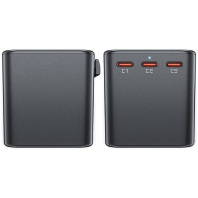 Acefast Z1 Travel Plug Charging GaN 2300W Adapter - Ταχυφορτιστής Ταξιδιού με Βύσμα EU / US / UK / AU και Θύρες 3 x Type-C / 2 x USB-A / 1 x AC - 75W - Black (6974316282495)