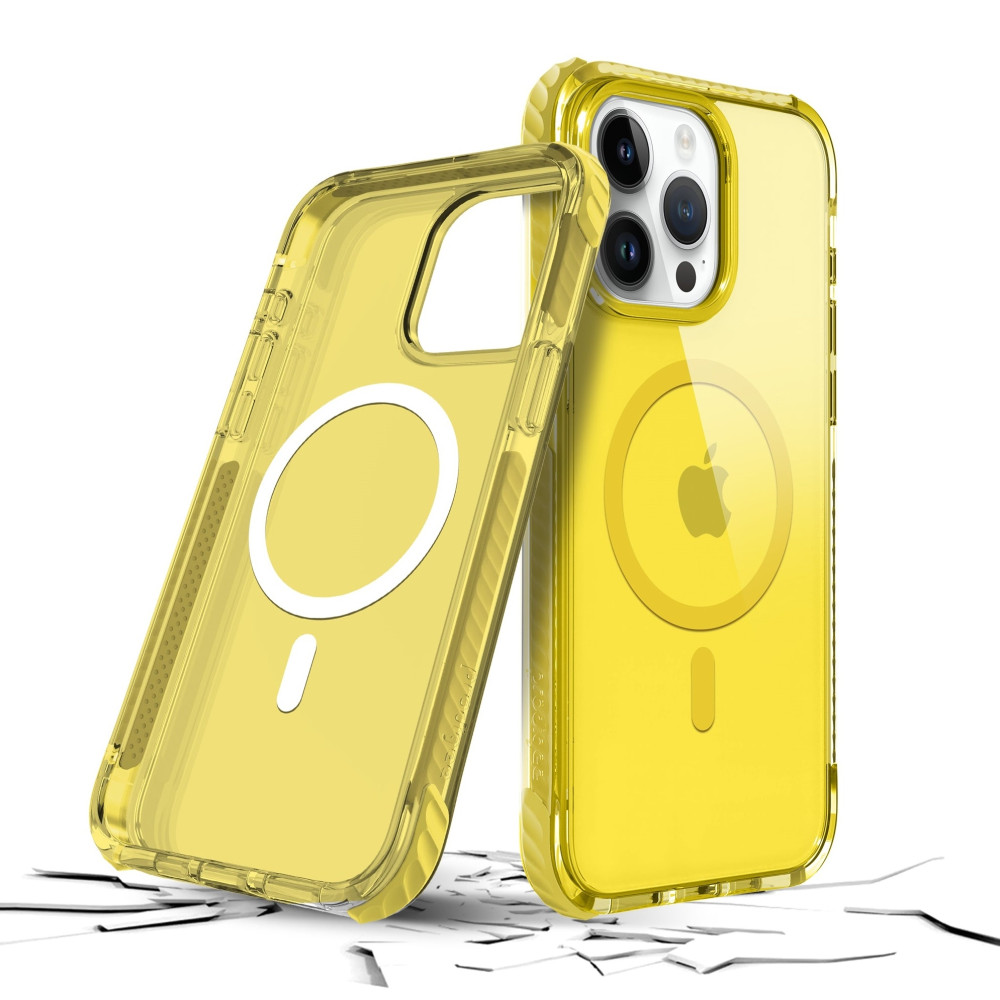 Prodigee Safetee Neo + Mag - Σκληρή Ανθεκτική Ημιδιάφανη Θήκη MagSafe - Apple iPhone 15 Pro - Lemon (IPH15P-6.1-NEOM-LMN)