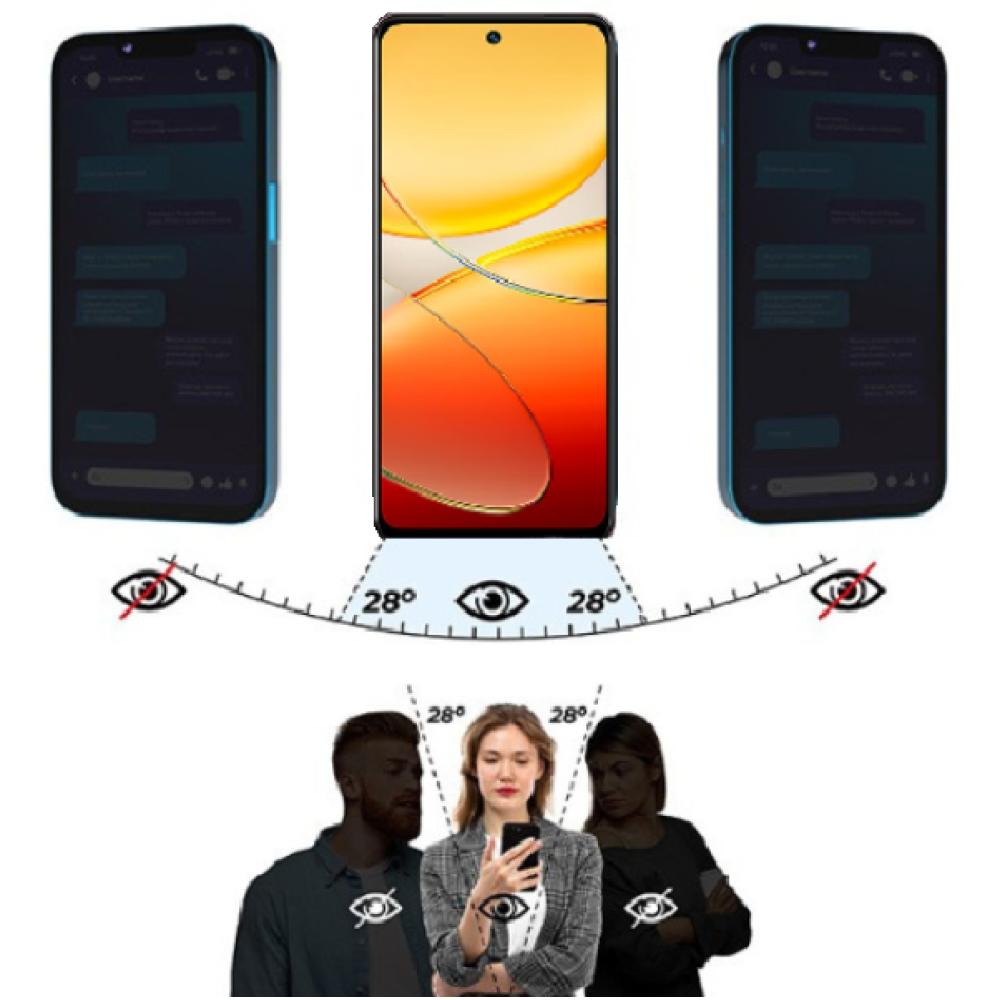 Αντιχαρακτικό Υβριδικό Γυαλί Προστασίας Απορρήτου Οθόνης - Vivo T3x - GrizzGlass SecretGlass Private Hybrid Flexible Glass (5906146420717)