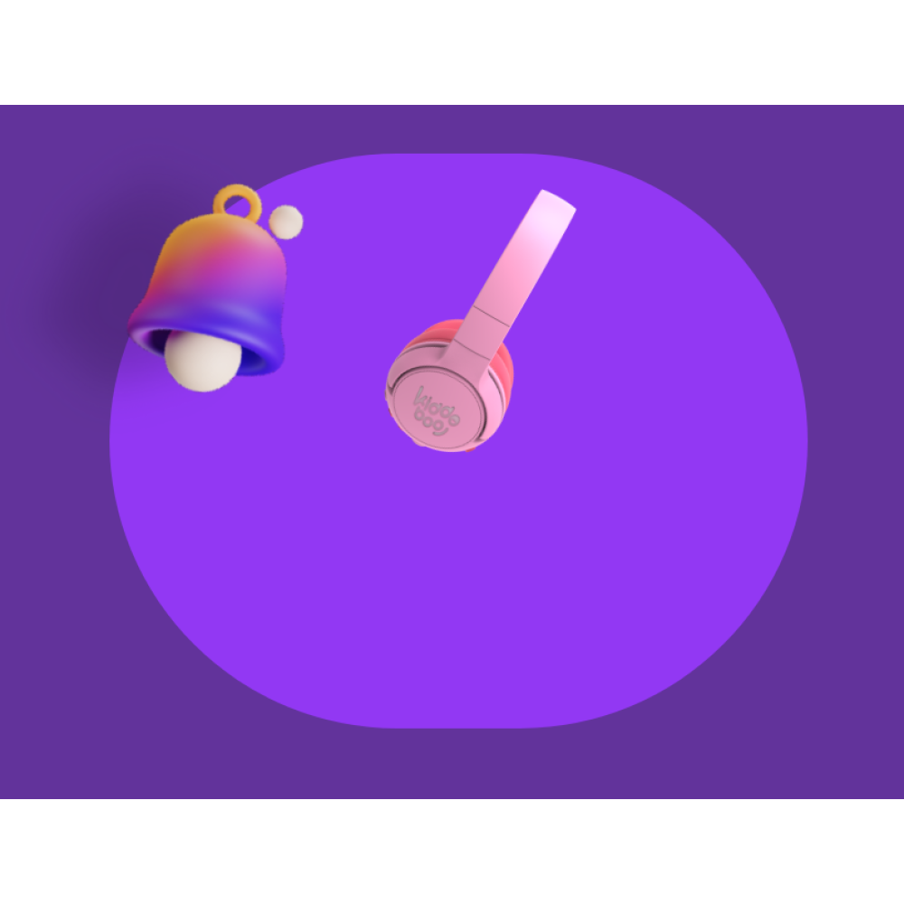 Kiddoboo Bluetooth Headphones Flamingo - Ασύρματα / Ενσύρματα Ακουστικά Κεφαλής για Παιδιά με Ασφαλή Μέγιστη Ένταση Ήχου / LED Φωτισμό & 1 x Θύρα Jack 3.5mm - Pink (KBHB02-PNK)