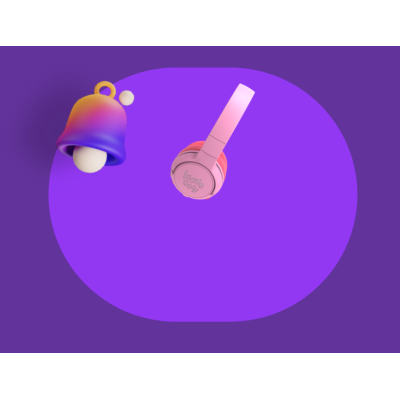 Kiddoboo Bluetooth Headphones Flamingo - Ασύρματα / Ενσύρματα Ακουστικά Κεφαλής για Παιδιά με Ασφαλή Μέγιστη Ένταση Ήχου / LED Φωτισμό & 1 x Θύρα Jack 3.5mm - Pink (KBHB02-PNK)