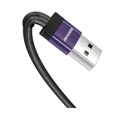 Spacecase USB-C Cable - Καλώδιο Φόρτισης και Μεταφοράς Δεδομένων USB-A σε Type-C - 100cm - 3A - Purple (5905719072520)