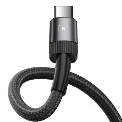 Spacecase USB-C Cable - Καλώδιο Φόρτισης και Μεταφοράς Δεδομένων USB-A σε Type-C - 200cm - 2.4A - Black (5905719107666)