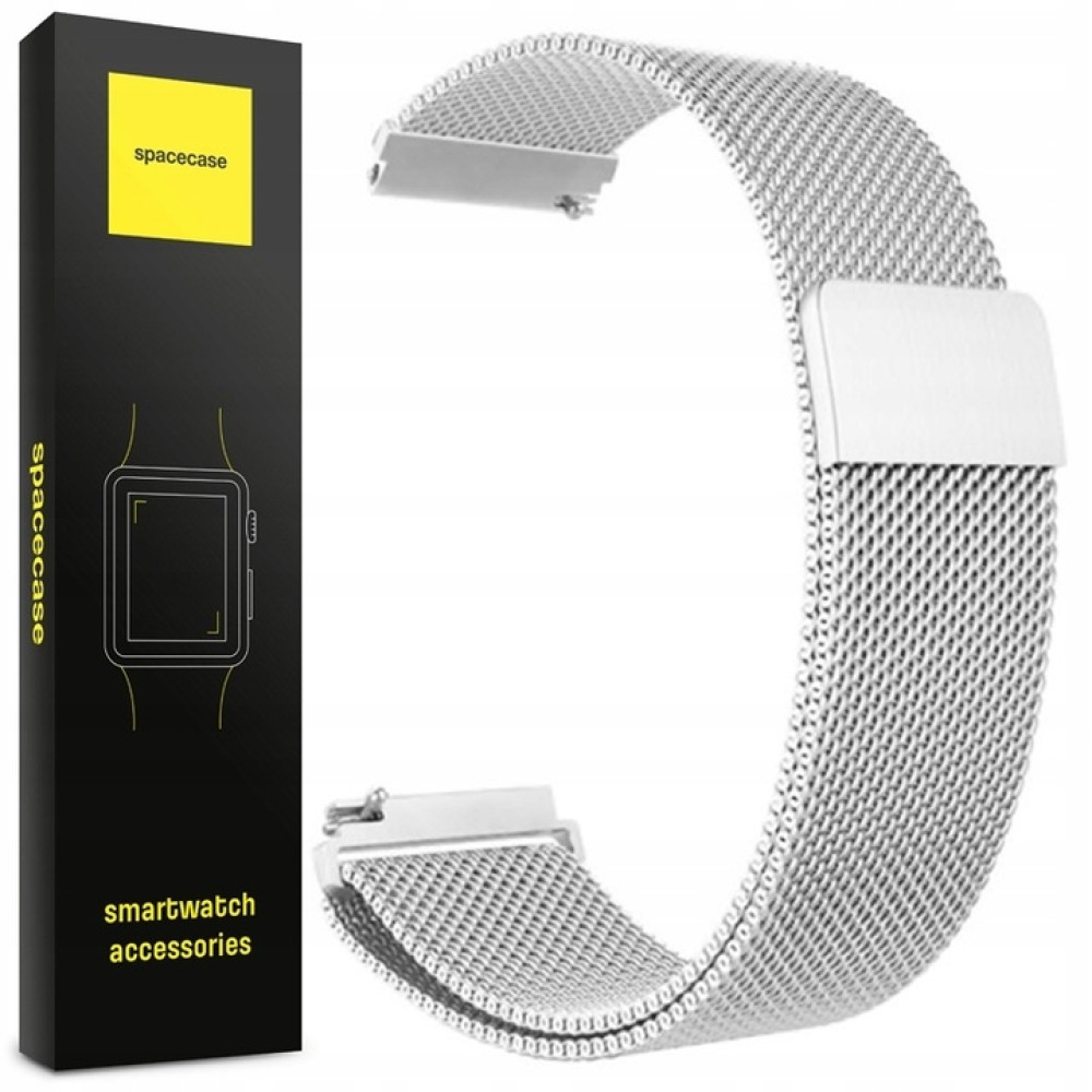 Spacecase Milanese - Universal Μεταλλικό Λουράκι για Smartwatches (20mm) από Ανοξείδωτο Ατσάλι - Silver (5903943240722)