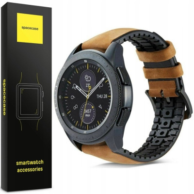 Spacecase Major - Universal Λουράκι για Smartwatches (22mm) από Δέρμα Σουέτ και Σιλικόνη - Light Brown (5903943241200)