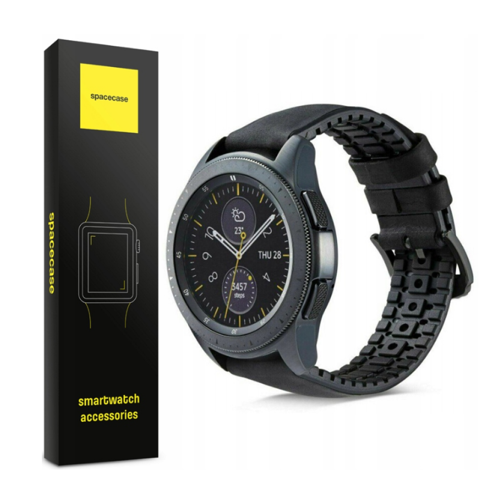 Spacecase Major - Universal Λουράκι για Smartwatches (22mm) από Δέρμα Σουέτ και Σιλικόνη - Black (5903943241248)