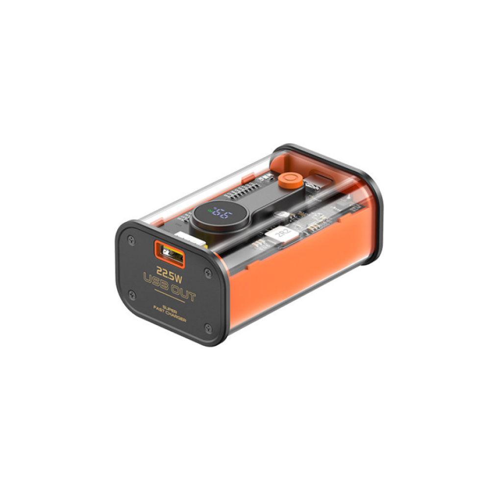 Recci RBP-P35 Mars Series - PowerBank με Ψηφιακή Οθόνη LED - Φορητή Μπαταρία Φόρτισης με 1 x USB-Α / 1 x Type-C - 10.000mAh - 22.5W - Black (6955482517451)