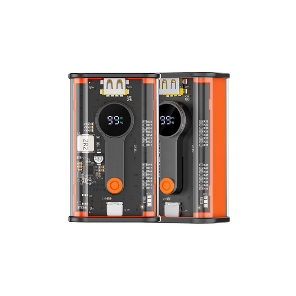 Recci RBP-P35 Mars Series - PowerBank με Ψηφιακή Οθόνη LED - Φορητή Μπαταρία Φόρτισης με 1 x USB-Α / 1 x Type-C - 10.000mAh - 22.5W - Black (6955482517451)