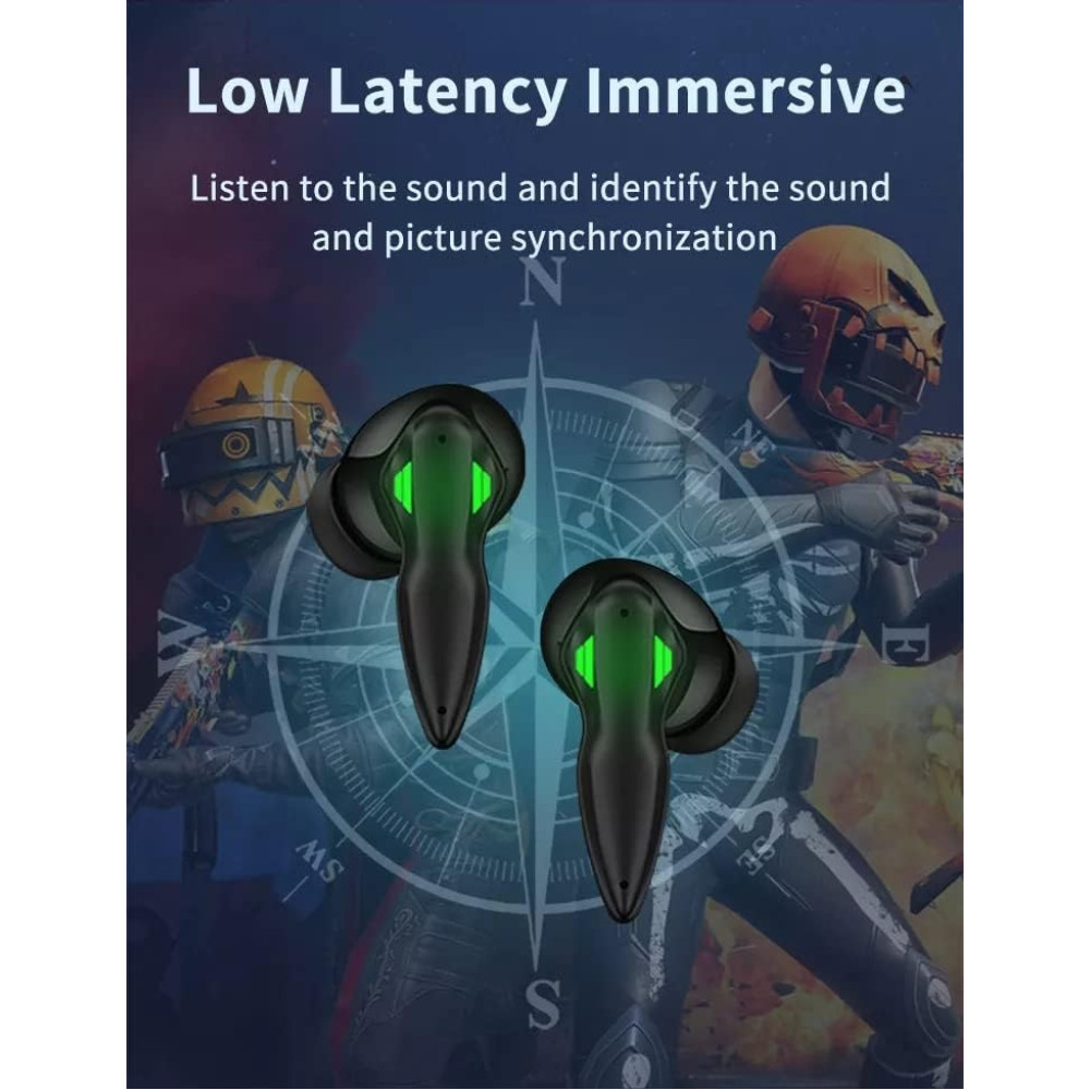 Recci REP-W48 Helmet Pubg Artifact TWS Earbuds - Ασύρματα Ακουστικά Bluetooth με Θήκη Φόρτισης - Black (6955482516072)