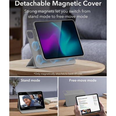 Μαγνητική Θήκη με Υποδοχή Apple Pencil - Apple iPad Pro 11" 2025 / 2024 - ESR Rebound Hybrid 360 - Grey (4894240193648)