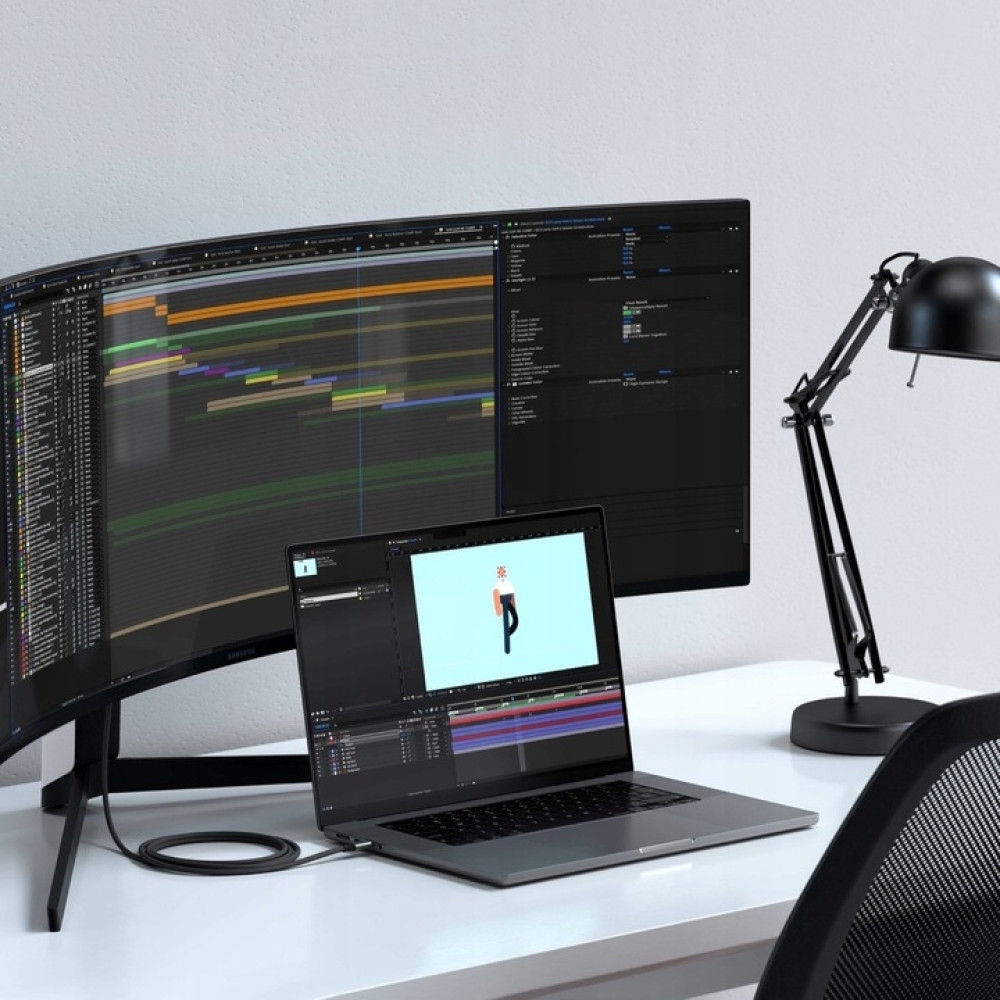 Satechi USB-C To HDMI 2.1 8K Cable - Καλώδιο Type-C (male) σε HDMI 2.1 8K (male) - 200cm - Space Grey (ST-YH8KCM)