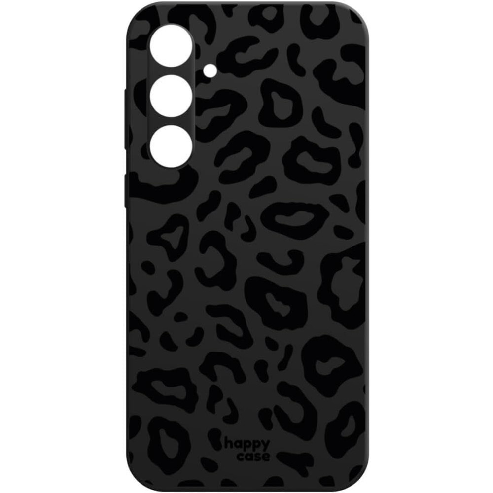Θήκη Σιλικόνης - Samsung Galaxy A55 - HappyCase - Leopard Black Print (8719246449727)