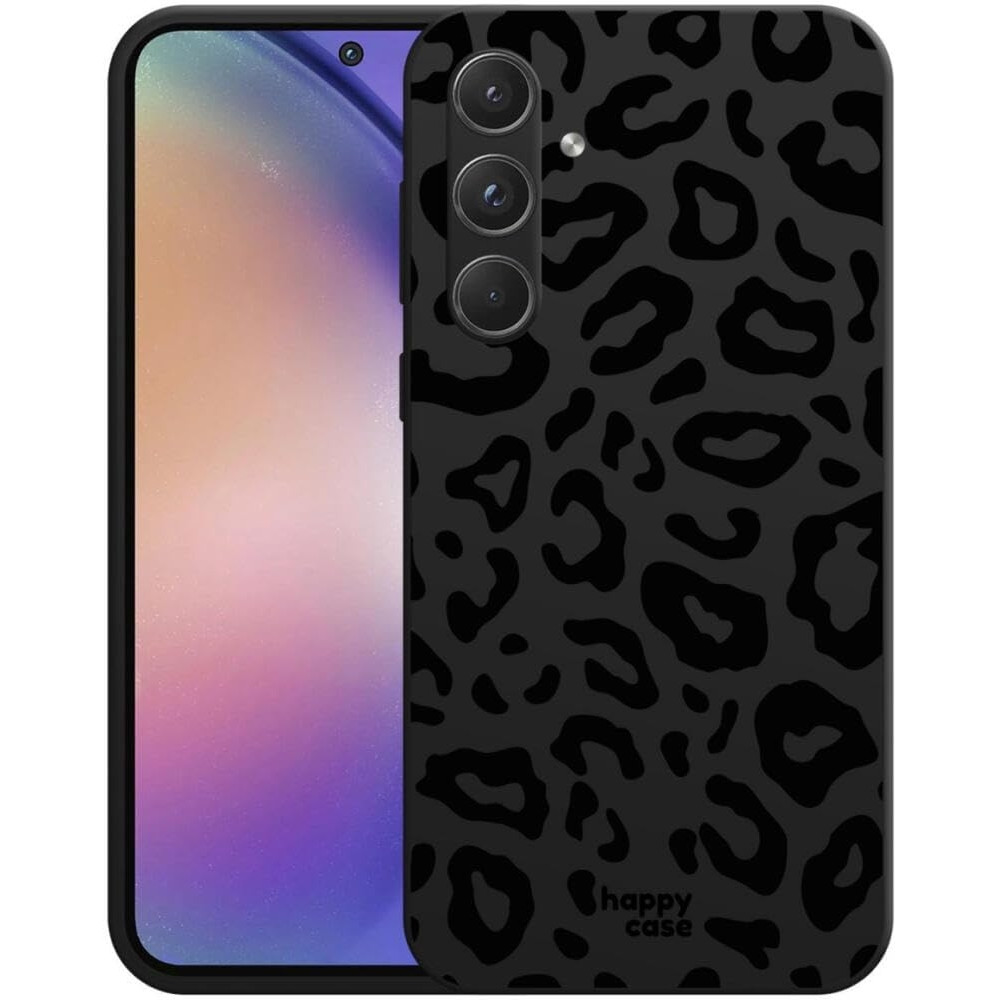 Θήκη Σιλικόνης - Samsung Galaxy A55 - HappyCase - Leopard Black Print (8719246449727)