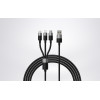 Baseus 3 in 1 StarSpeed Series - Καλώδιο Φόρτισης και Μεταφοράς Δεδομένων USB-A σε Lightning / Type-C / MicroUSB - 120cm - 3.5A - Black (CAXS000001)