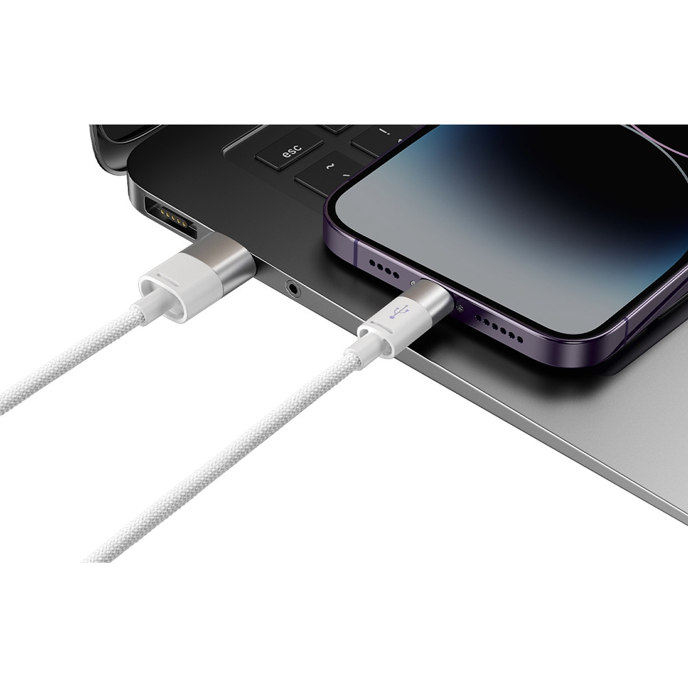 Baseus 3 in 1 StarSpeed Series - Καλώδιο Φόρτισης και Μεταφοράς Δεδομένων USB-A σε Lightning / Type-C / MicroUSB - 120cm - 3.5A - White (CAXS000002)