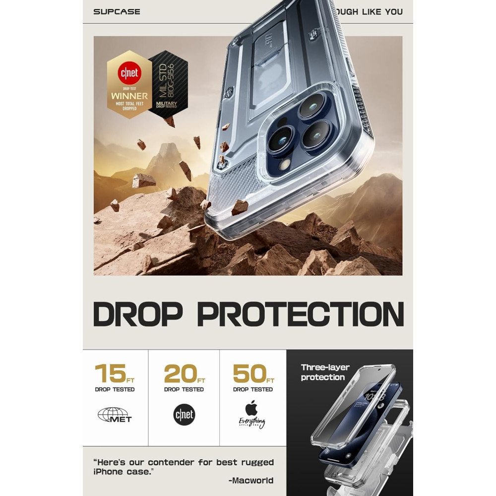 Θήκη Apple iPhone 15 Pro Max - Supcase Unicorn Beetle Pro Ανθεκτική - Clear (843439137066)