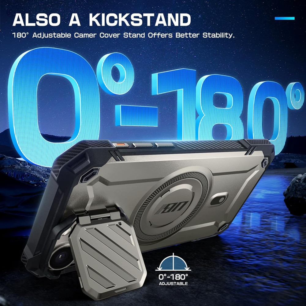 Θήκη Apple iPhone 15 Pro Max - Supcase Unicorn Beetle XT Mag Ανθεκτική MagSafe με Μεταλλικό Κάλυμμα για την Κάμερα - Titan Gray (843439137172)