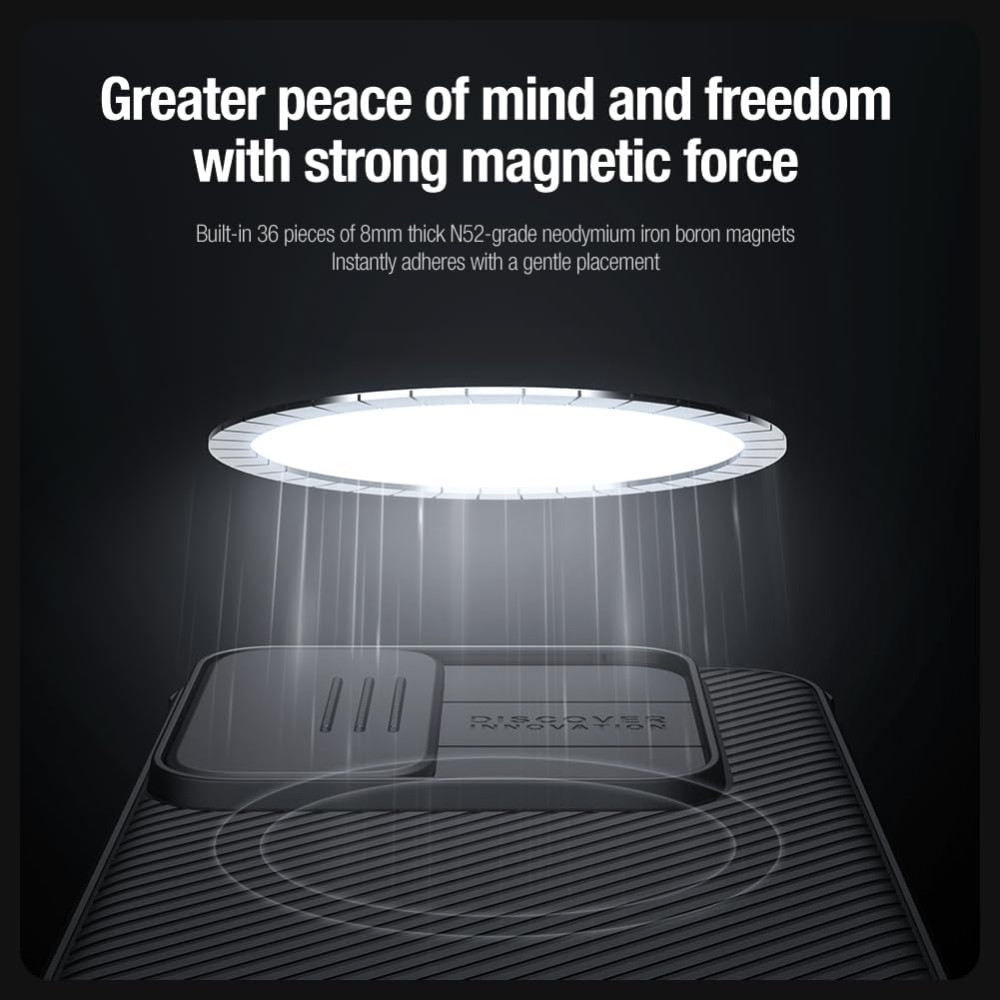 Σκληρή Θήκη MagSafe με Κάλυμμα για την Κάμερα - Samsung Galaxy A55 - Nillkin CamShield Pro Magnetic - Black (6902048276932)