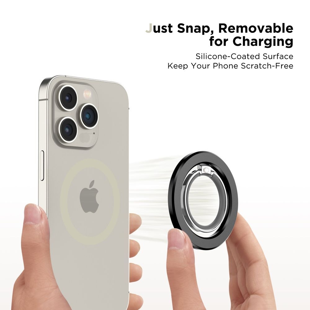 Tech-Protect MMR300 MagSafe Phone Ring - Μαγνητικό MagSafe Δαχτυλίδι / Βάση Στήριξης για Smartphone / Κινητά με Επιπλέον Αυτοκόλλητο Δακτύλιο MagSafe - Black (5906302308804)