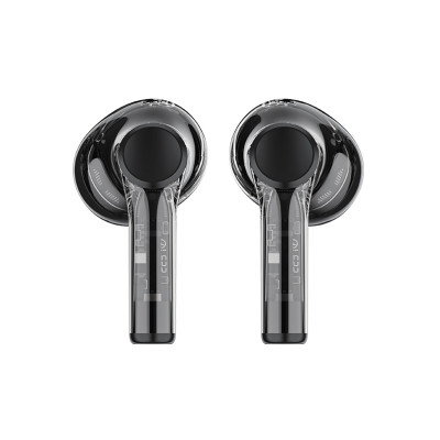 Recci REP-W50 Amber Wireless Earphones Transparent Design - Ασύρματα Ακουστικά Bluetooth με Θήκη Φόρτισης - Black (6955482518618)