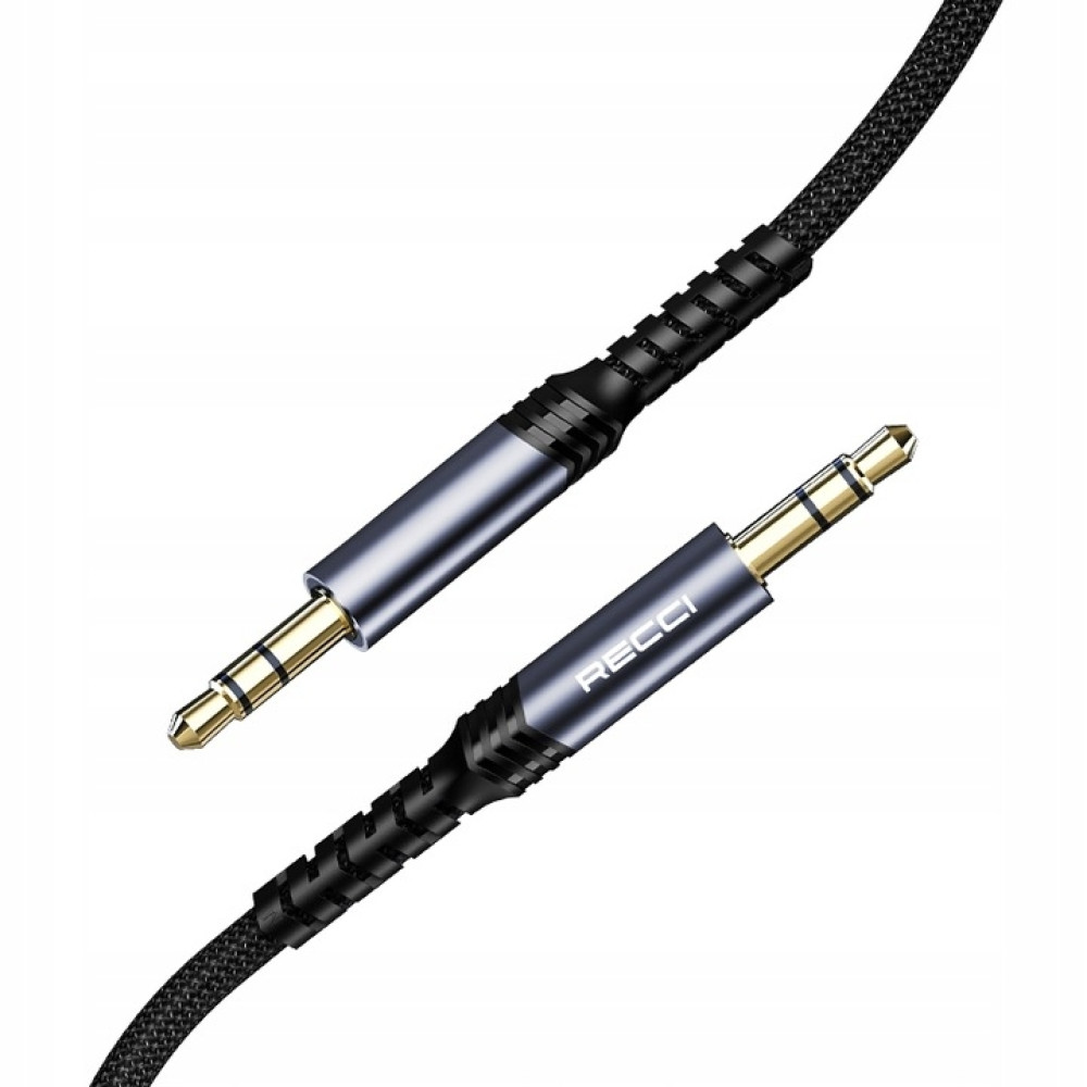 Recci RDS-A28 Audio Cable - Καλώδιο Ήχου AUX Mini Jack 3.5mm (Male) σε AUX Mini Jack 3.5mm (Male) - 120cm - Black (6955482525005)