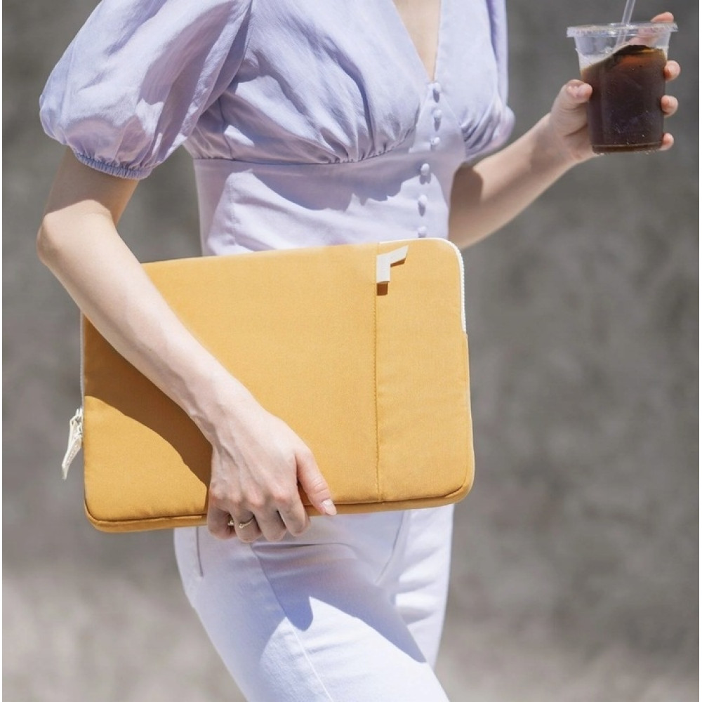Tomtoc Chic Lady Sleeve Jelly - Σετ Θήκη για Laptop έως 14" και Accessory Jelly Pouch Θήκη για Αξεσουάρ - Yellow (A23D2Y1)