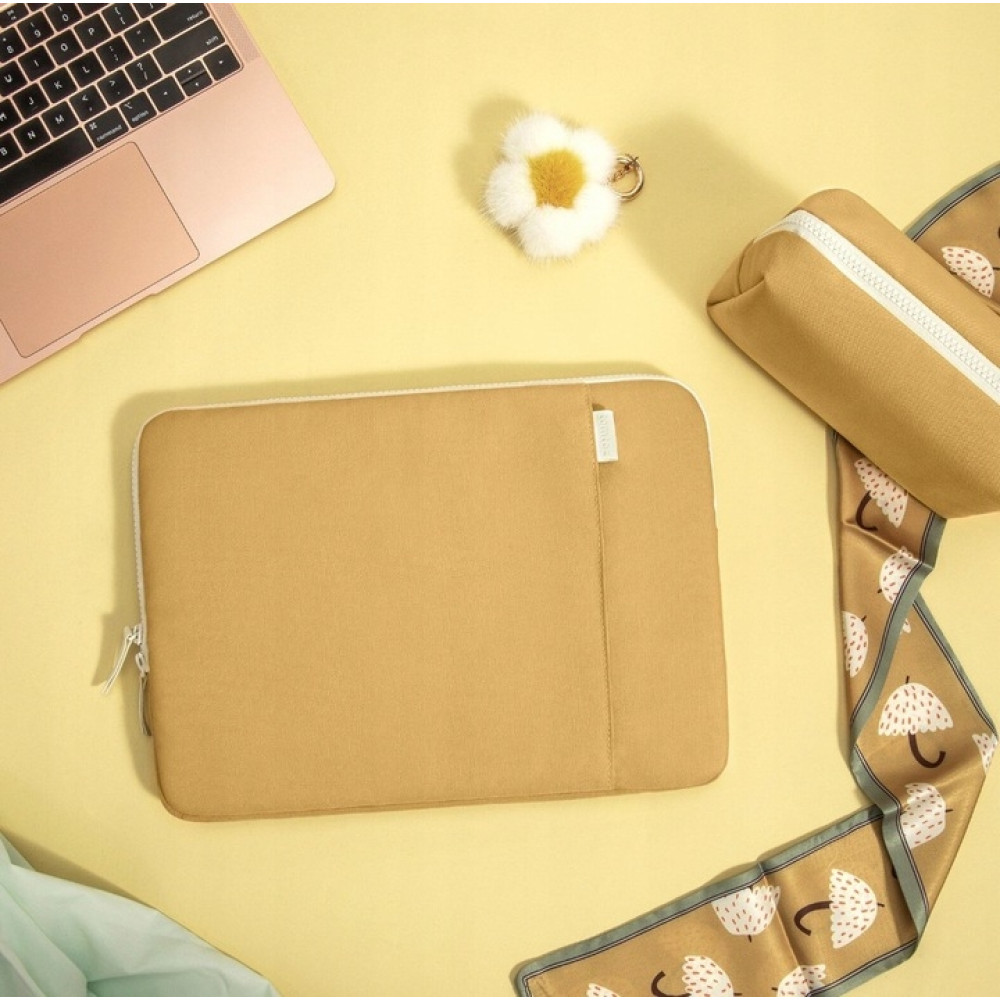 Tomtoc Chic Lady Sleeve Jelly - Σετ Θήκη για Laptop έως 14" και Accessory Jelly Pouch Θήκη για Αξεσουάρ - Yellow (A23D2Y1)